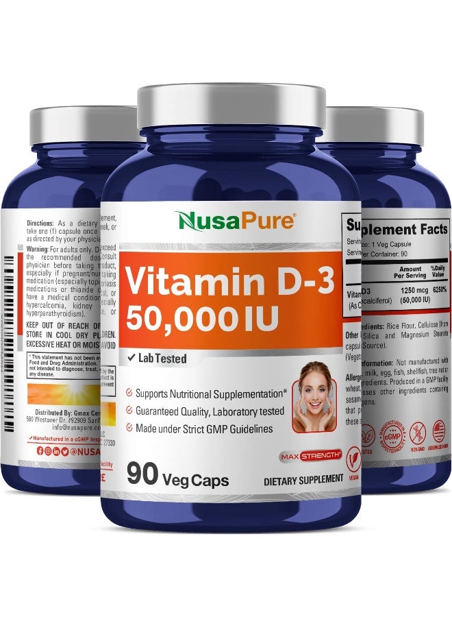 NusaPure كبسولات فيتامين د3 50,000 وحدة دولية للنباتيين للبالغين - Image 5