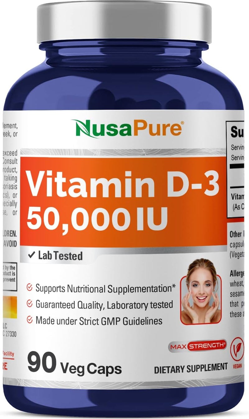 NusaPure كبسولات فيتامين د3 50,000 وحدة دولية للنباتيين للبالغين - Image 1
