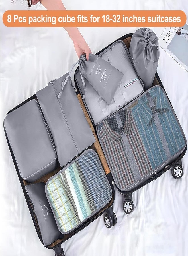 YEEYAA Packing Cubes for Travel - 8 Set Luggage Organizer Bags for Family, Mesh Breathable Travel Packing Cubes for Suitcases Durable Travel Essentials Bags Set - Image 2