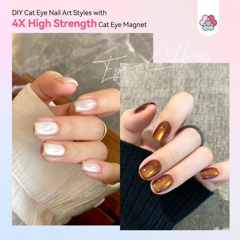 SAVILAND Essentials Cat Eye Magnetic for Nail: 3-in-1 Brown Cat Eye Gel Nail Polish N35 Neodymium Round Long Strip Magnet Wand Stick Diverse Effect Double Ended Nail Salon Design Tools Set Accessories - Image 2