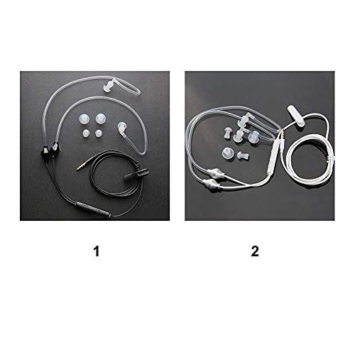 RICH IStereo Ear Headphones,Air Tube Anti-Radiation Headsets Earphone,in Ear Stereo Noise Isolating Anti-Radiation Earbuds with Microphone for Mobile Phone Black - Image 3