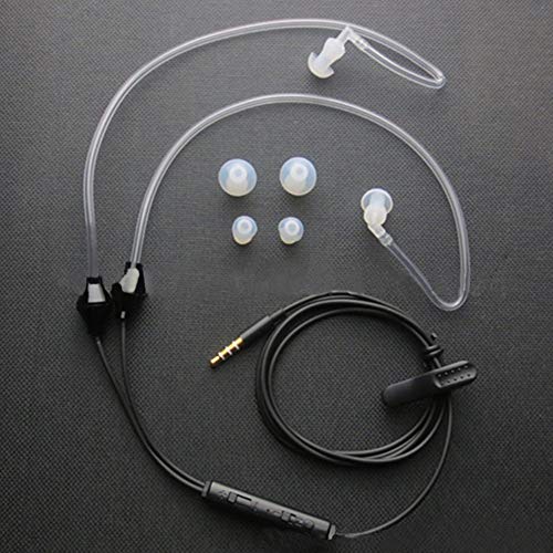 RICH IStereo Ear Headphones,Air Tube Anti-Radiation Headsets Earphone,in Ear Stereo Noise Isolating Anti-Radiation Earbuds with Microphone for Mobile Phone Black - Image 2