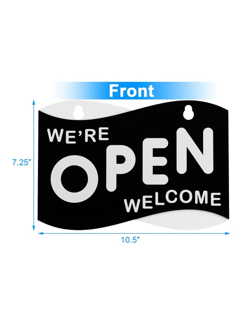 Arab Land Solutions Open Closed Acrylic Sign Double Sided for Restaurant Retail Stores Bar Door Window Wall (9x9 Inch) - Image 3