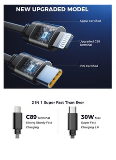 Generic Car Charger - Fast Charging 4-in-1 Adapter with Collapsible Lightning & Type C Cables, Dual USB Ports & Voltage Display - Compatible with iPhone, iPad, Galaxy - 60W Power Output  - Image 3