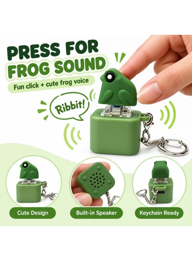 Green Frog Keychain – Fun Cartoon Key Charm with Light and Sound - Image 3