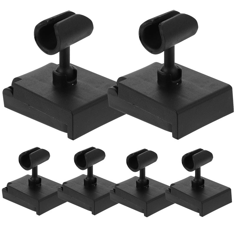6Pcs Adjustable Microphone Stand Base Desk Mount Clamps For Streaming Recording Singing Black - Image 2