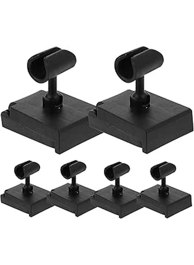 6Pcs Adjustable Microphone Stand Base Desk Mount Clamps For Streaming Recording Singing Black - Image 1