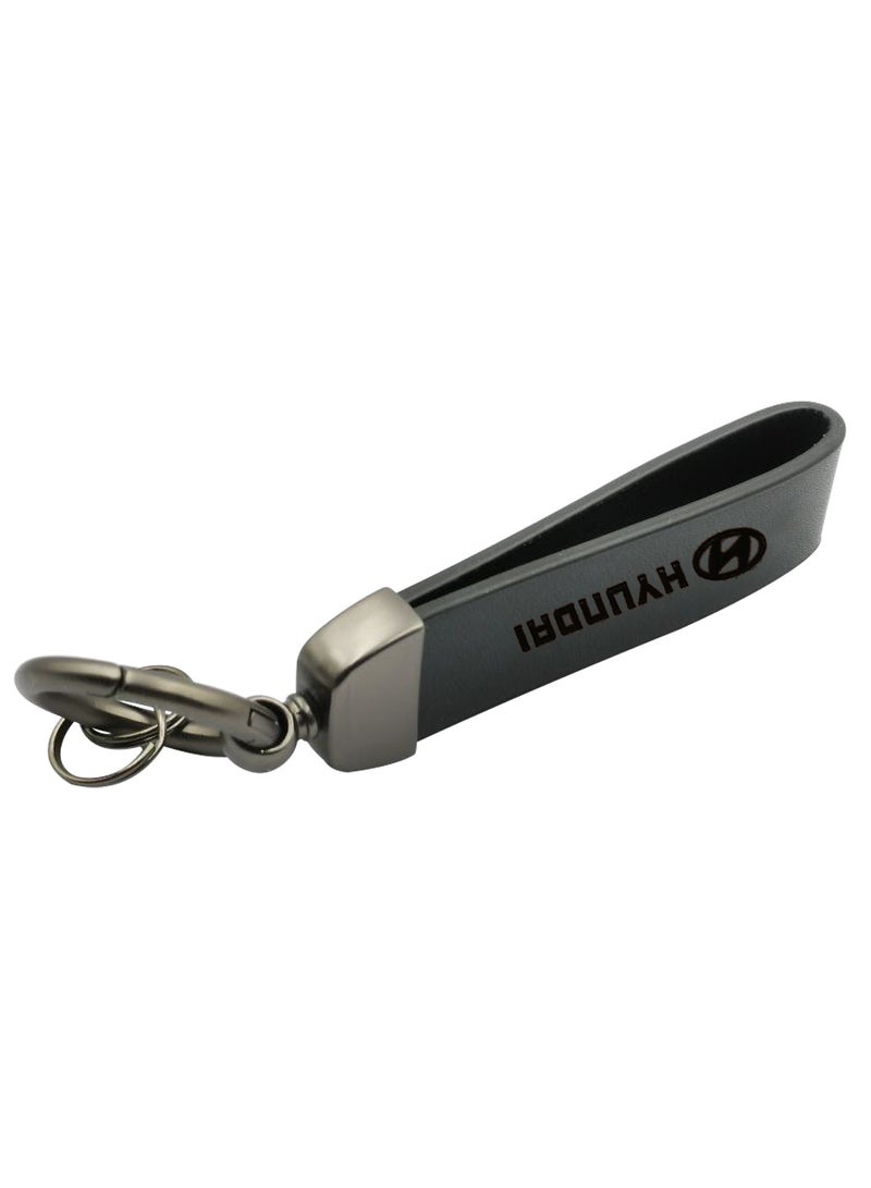 HYUNDAI Car Key Chain Super Finish Metal Ring PU Leather Strap Keychain Home Key Chain Car Keychain Hyundai 1Pcs  - Image 4