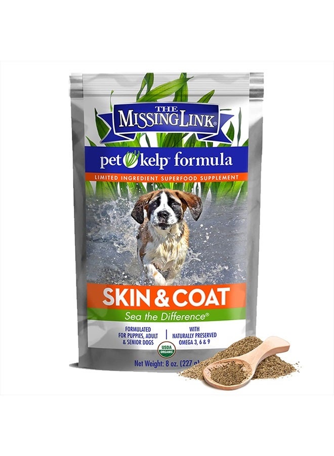 The Missing Link Pet Kelp Canine Skin & Coat 8oz Superfood Powdered Supplement, Organic & Limited Ingredient Formula for Dogs - Image 1