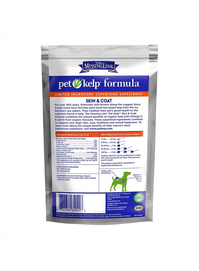 The Missing Link Pet Kelp Canine Skin & Coat 8oz Superfood Powdered Supplement, Organic & Limited Ingredient Formula for Dogs - Image 3