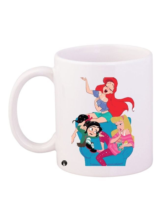 RYN Disney Princess Printed Coffee Mug White/Red/Blue 11ounce