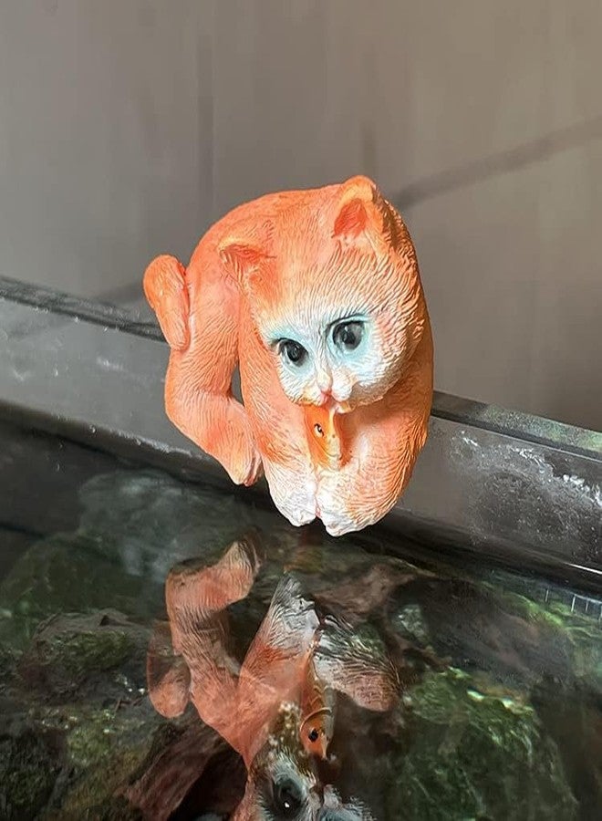 VAYINATO® 3 Pcs (Yellow) Cute Tiny Hanging Kitten Cat On Fish Tank, Flower Pot Climber Mini Cat Statue, Desktop Hanging Ornament Decoration by Petzlifeworld - Image 2