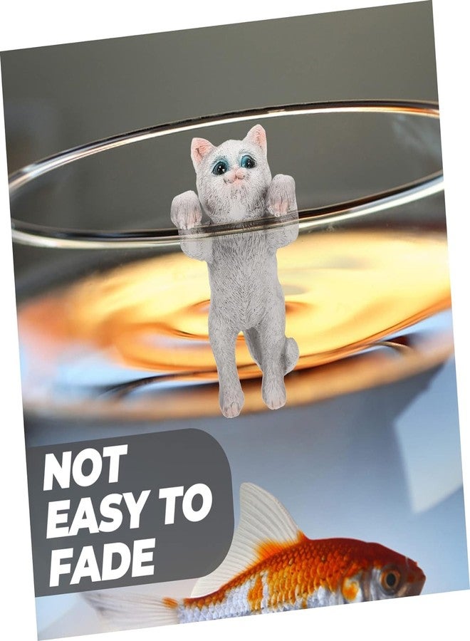 VAYINATO® 3 Pcs (Yellow) Cute Tiny Hanging Kitten Cat On Fish Tank, Flower Pot Climber Mini Cat Statue, Desktop Hanging Ornament Decoration by Petzlifeworld - Image 5