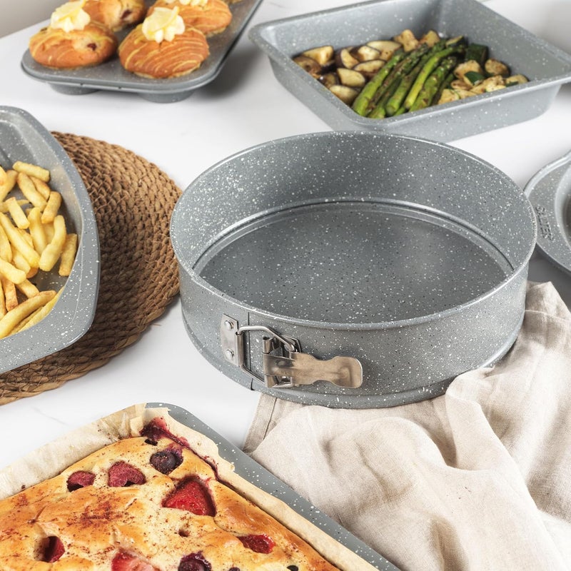 Salter BW02783G Marble Collection Carbon Steel Spring Form Baking Tin, for Cakes and Cheesecakes, 24 cm, Easy Release, Non-Stick, Grey - Image 4
