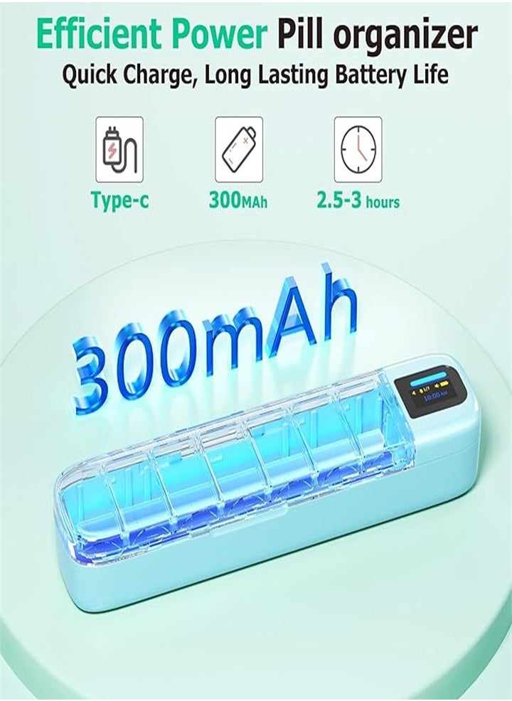 Generic - Smart Pill Organizer with Alarm, Bluetooth Daily Pill Box (7 Days with APP), Weekly Travel Pill Box, Portable Pill Reminder for Medication, Supplements, Pills and Vitamins (Green) - Image 1