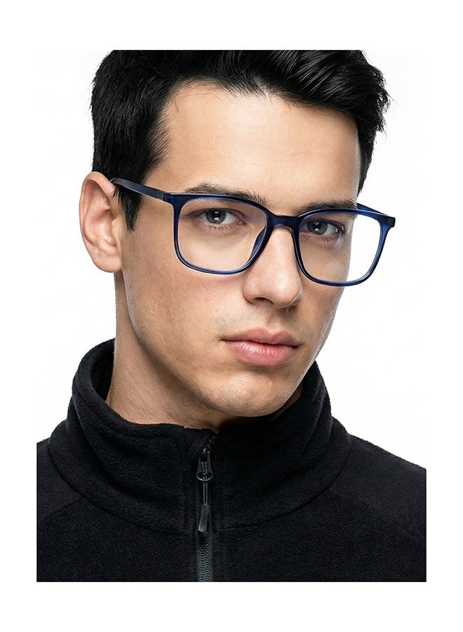 Lenskart Blu Unisex Zero Power Full Rim Bluecut & Antiglare Square Shape Computer Eyeglasses LB E13526 - 51mm - Blue - Image 3
