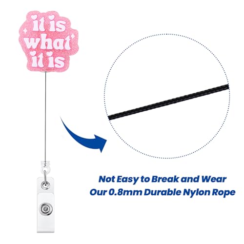BVIIE IT is What IT is Funny Nurse Badge Reel, Cute ID Name Work Badge Holder with Retractable Clip, Badge Buddy for RN LPN CNA MA Nurse Doctor Nursing Student Teacher and Medical Workers - Image 5