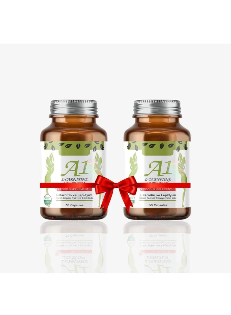 HHS A1 L-Carnitine and Lepidium Dietary Supplement to Support Weight Loss, Suppress Appetite and Stimulate Fat Burning 2 Packs of 60 Capsules - Image 2