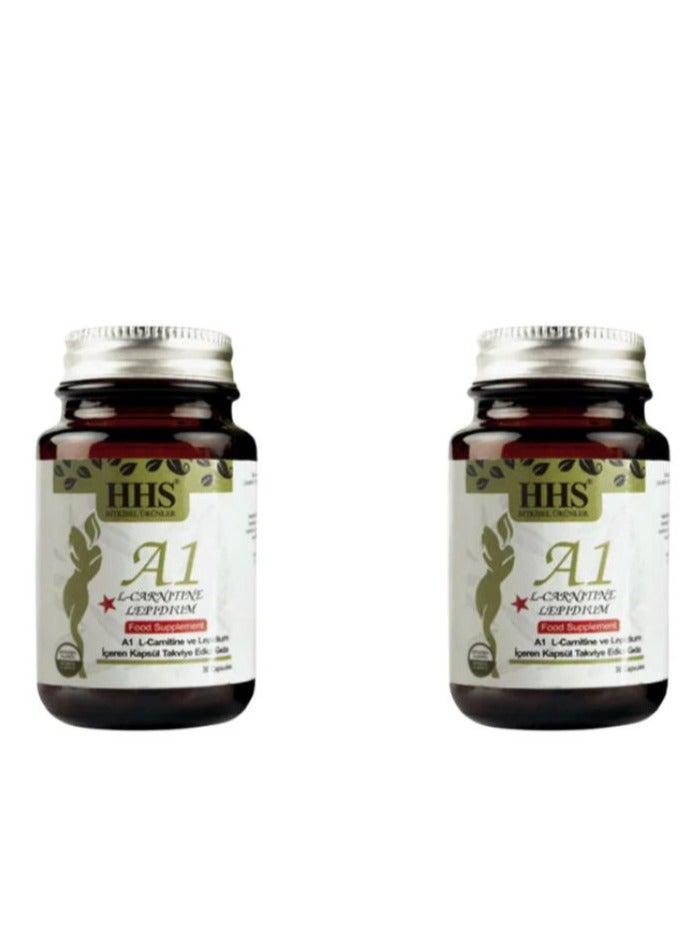 HHS A1 L-Carnitine and Lepidium Dietary Supplement to Support Weight Loss, Suppress Appetite and Stimulate Fat Burning 2 Packs of 60 Capsules - Image 4