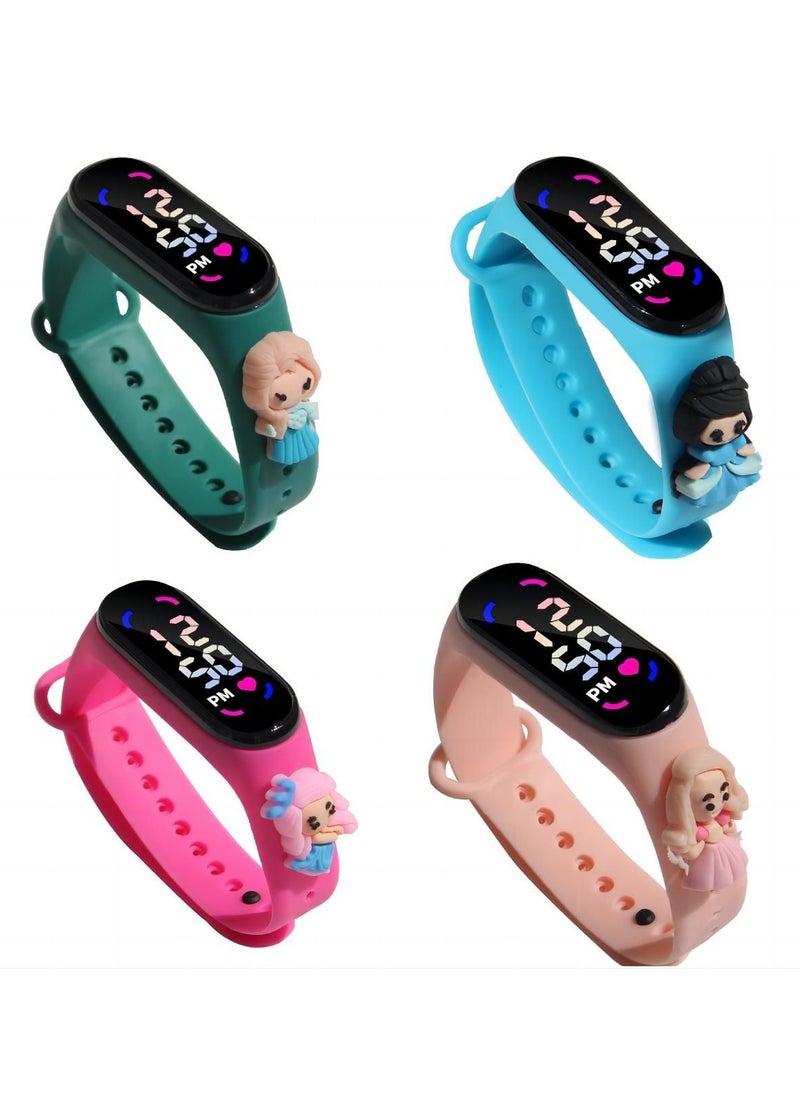 In Air Kids' Water Resistant Silicone Digital Watch 4PCS  - Image 1