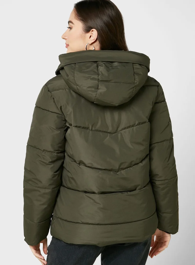 Jacqueline de Yong Hooded Puffer Jacket