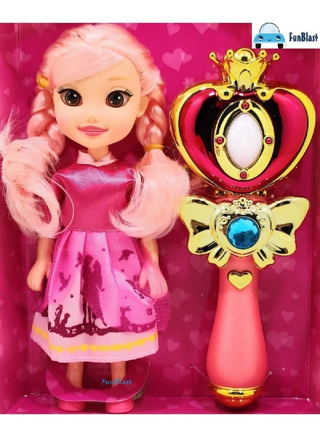 FunBlast Beautiful Doll Set with Musical Magic Wand, Girl Doll with Lighting & Music Wand for Kids, Musical Wand for Kids, Realistic Doll Toys for Girls - Color & Design of Wand May Vary - Image 1