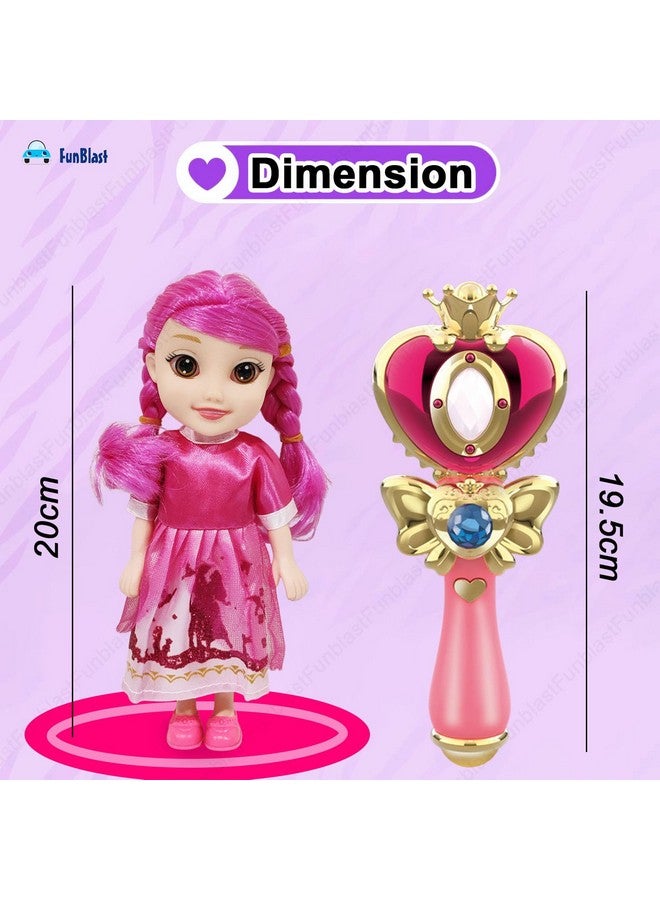 FunBlast Beautiful Doll Set with Musical Magic Wand, Girl Doll with Lighting & Music Wand for Kids, Musical Wand for Kids, Realistic Doll Toys for Girls - Color & Design of Wand May Vary - Image 3