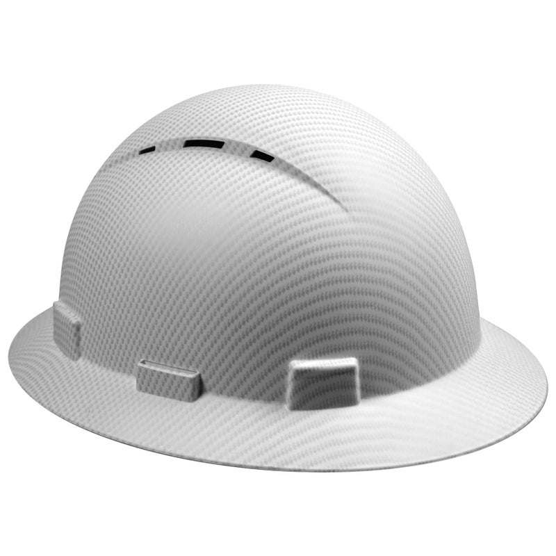 TOKISHI Full Brim Hard Hat - OSHA Safety Helmet Durable Lightweight Carbon Fiber Hard Hat, 6-Point Ratchet Suspension Protective Gear for Men and Women - Image 1