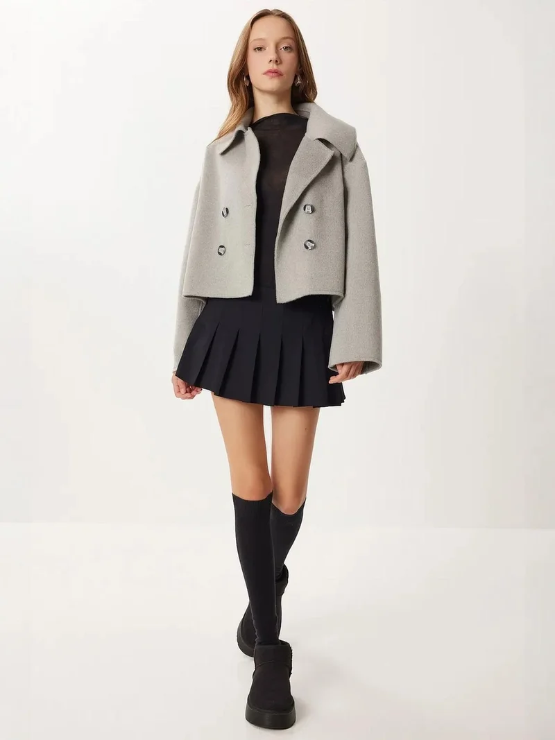 Lovely Istanbul ISTANBUL Textured Double Breasted Overcoat