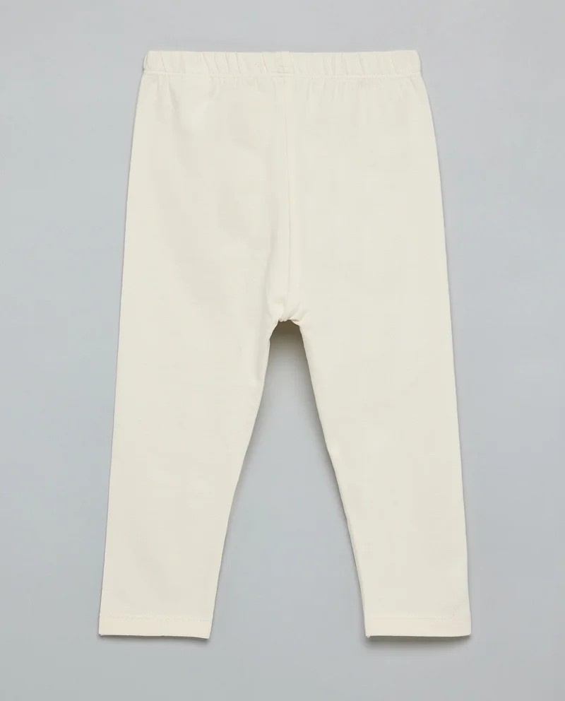 R&B Solid Leggings with Elastic Waist