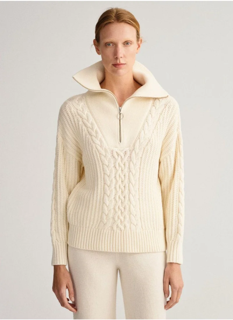 غانت Gant Cable Half-Zip Sweater