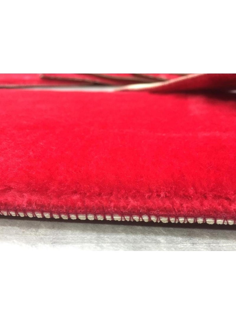 Bonny Home Comfort Claret Red (5 Pieces) Stair Carpet Puffidik Plush Non-Slip Leather Based Step Mat  - Image 4