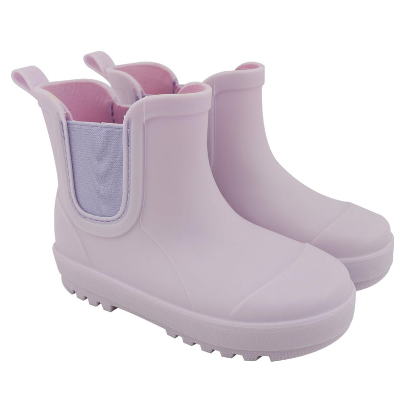 Bearpaw أحذية مطرية من بيارب paw للأطفال والرضع تشيلسي، مطرية من المطاط المقاوم للماء، أحذية خفيفة للأطفال للبنات/الأولاد للمشي في الحدائق الموحلة/التنزه - بنفسجي، مقاس 2 - Image 2
