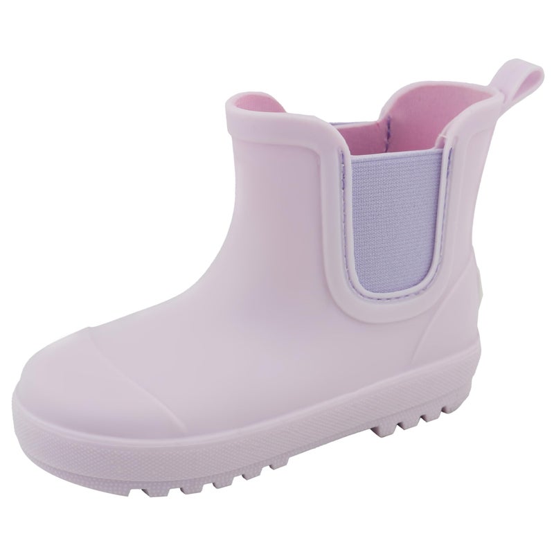 Bearpaw أحذية مطرية من بيارب paw للأطفال والرضع تشيلسي، مطرية من المطاط المقاوم للماء، أحذية خفيفة للأطفال للبنات/الأولاد للمشي في الحدائق الموحلة/التنزه - بنفسجي، مقاس 2 - Image 1