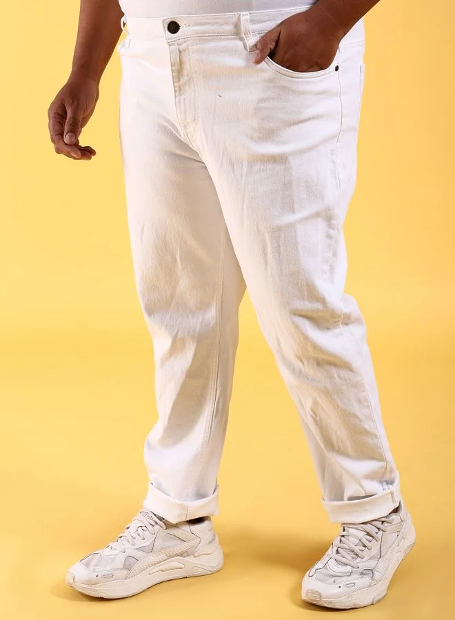 HARDSODA Men Plus Size Slim Fit Solid Mid-Rise Stretchable Jeans