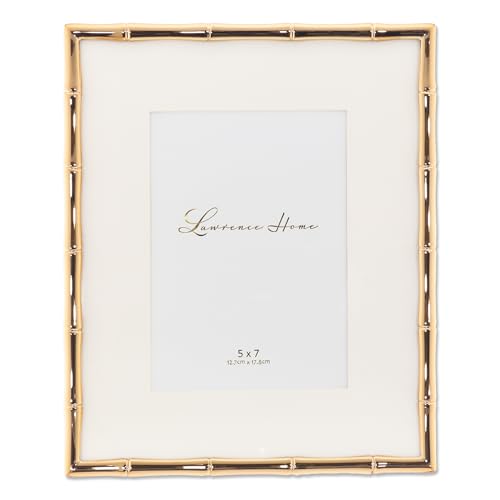 Lawrence Frames Bamboo Design Metal Frame, 8x10, Matted 5x7, Gold - Image 3