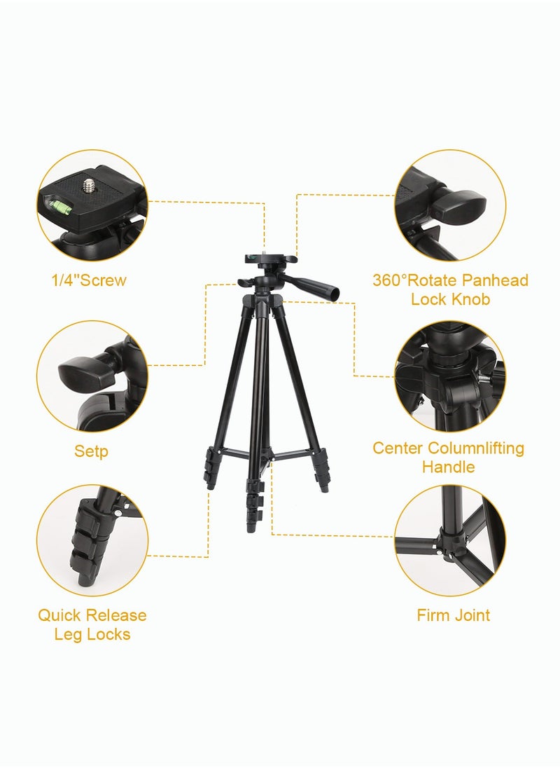 AccLoo - 51 Inch Extendable Phone Tripod and Camera Stand with Bluetooth Remote and Clip - Image 1