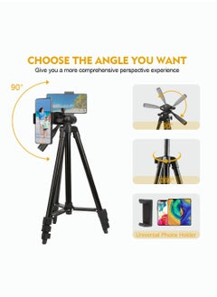 AccLoo 51 Inch Extendable Phone Tripod and Camera Stand with Bluetooth Remote and Clip  - Image 4