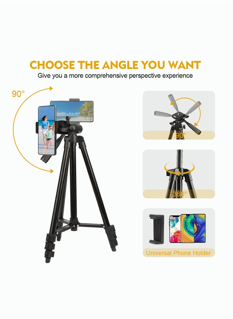 AccLoo - 51 Inch Extendable Phone Tripod and Camera Stand with Bluetooth Remote and Clip - Image 1