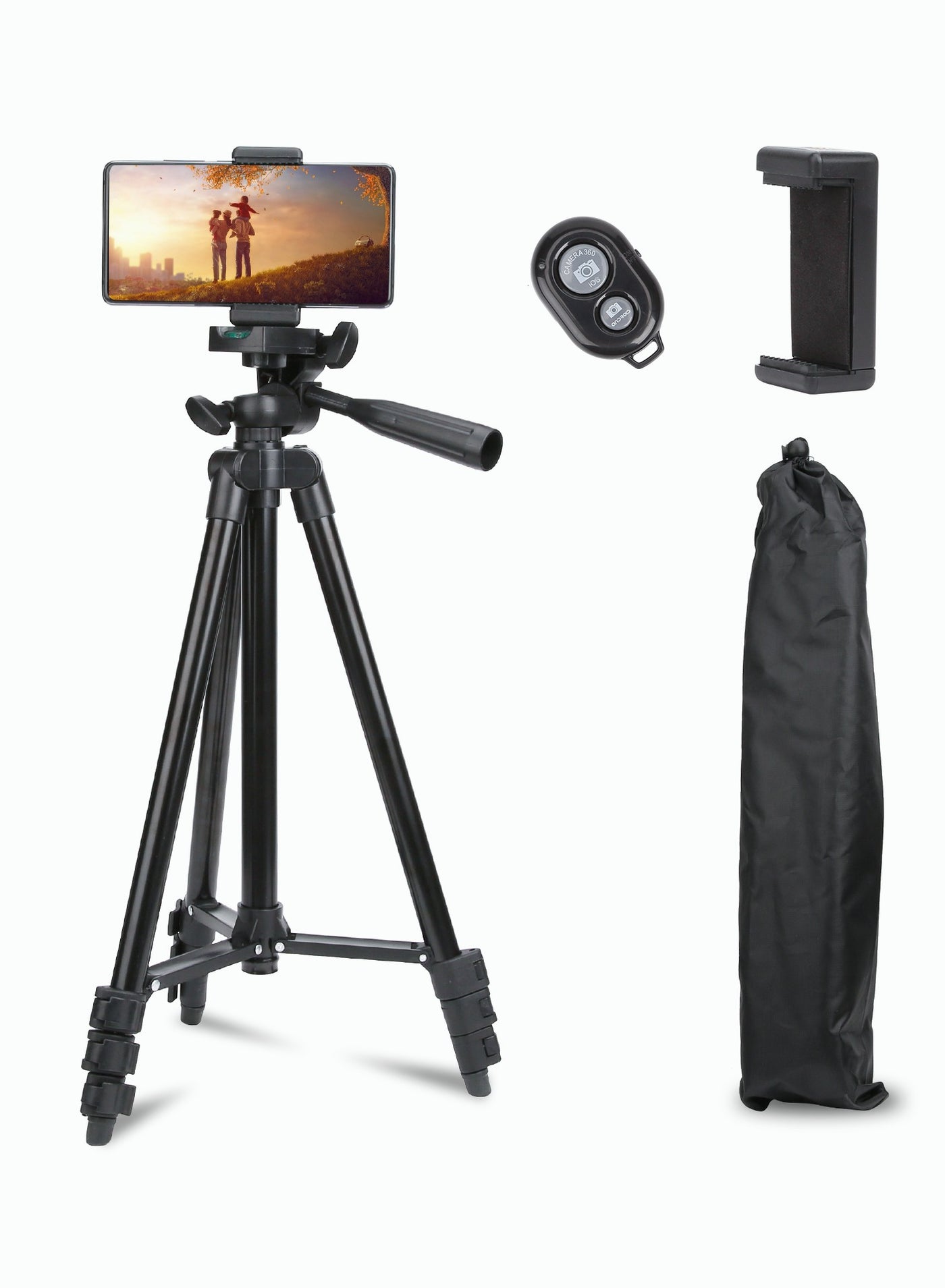 AccLoo 51 Inch Extendable Phone Tripod and Camera Stand with Bluetooth Remote and Clip
