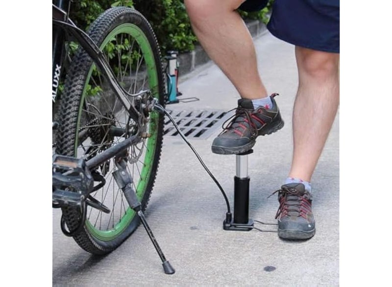 Innovative foot-operated air pump, easy to carry, lightweight, high pressure with additional pressure gauge (no counter) for motorcycles, cars, bicycles, footballs, balloons, and scooters (multi-colored) - Image 2