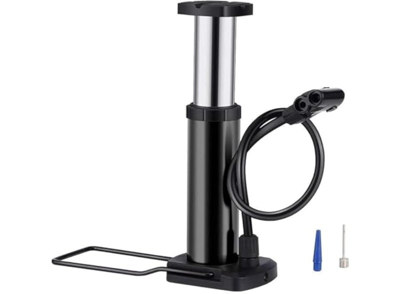 Innovative foot-operated air pump, easy to carry, lightweight, high pressure with additional pressure gauge (no counter) for motorcycles, cars, bicycles, footballs, balloons, and scooters (multi-colored) - Image 1