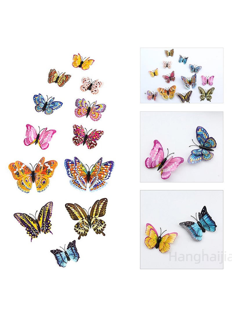 Hanghaijia 12 PCS Colorful Mixed Butterfly Stereo Wall Stickers With Night Colors , Removable DIY Home Nursery Scene Ambience Decoration  - Image 2