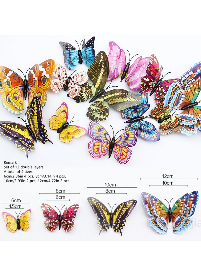 Hanghaijia 12 PCS Colorful Mixed Butterfly Stereo Wall Stickers With Night Colors , Removable DIY Home Nursery Scene Ambience Decoration  - Image 3