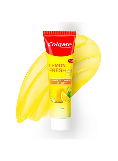 Lemon Fresh Gel Toothpaste | Tooth Paste Fights Yellowness Of Teeth | Colgate Paste Toothpaste With New Fresh Flavor (120Gm)