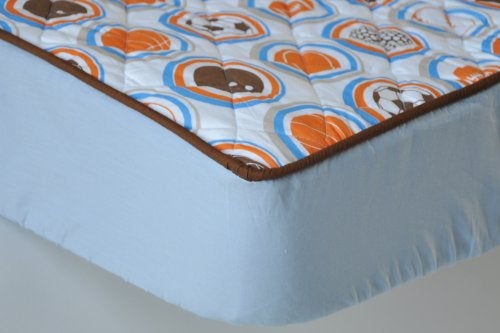 Bacati Mod Sports Blue Quilted Sheet - Image 2