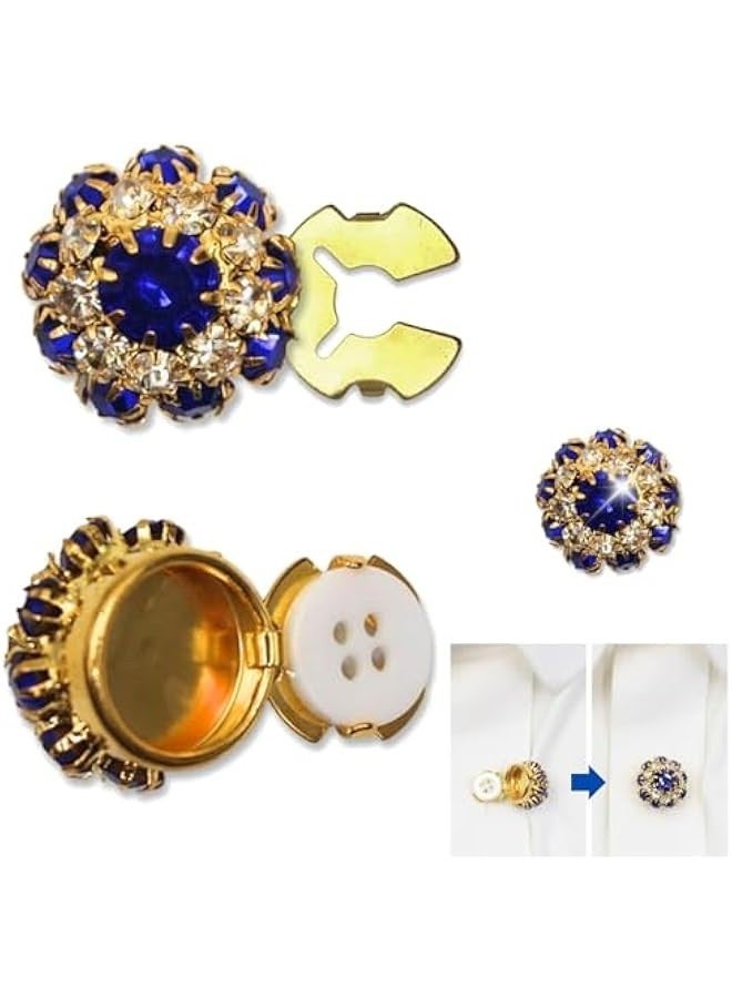 Rhinestone on Covers, on Covers for Women Blouses, Detachable Shirt on Clips ons Jewelry, Crystal Fancy ons for Clothing Decorative ons for Crafting, DIY (6PCS) B  - Image 1