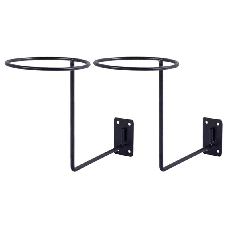 Iron Motorcycle Helmet Holder Wall Mounted 2 Pack Black Display Rack With Screws For Garage Storage - Image 2