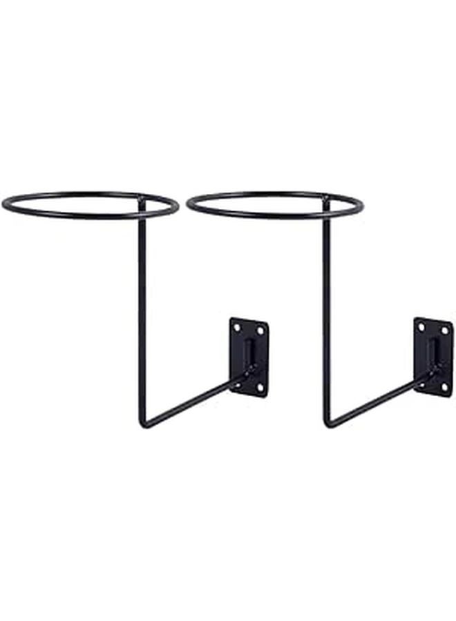 Iron Motorcycle Helmet Holder Wall Mounted 2 Pack Black Display Rack With Screws For Garage Storage - Image 1