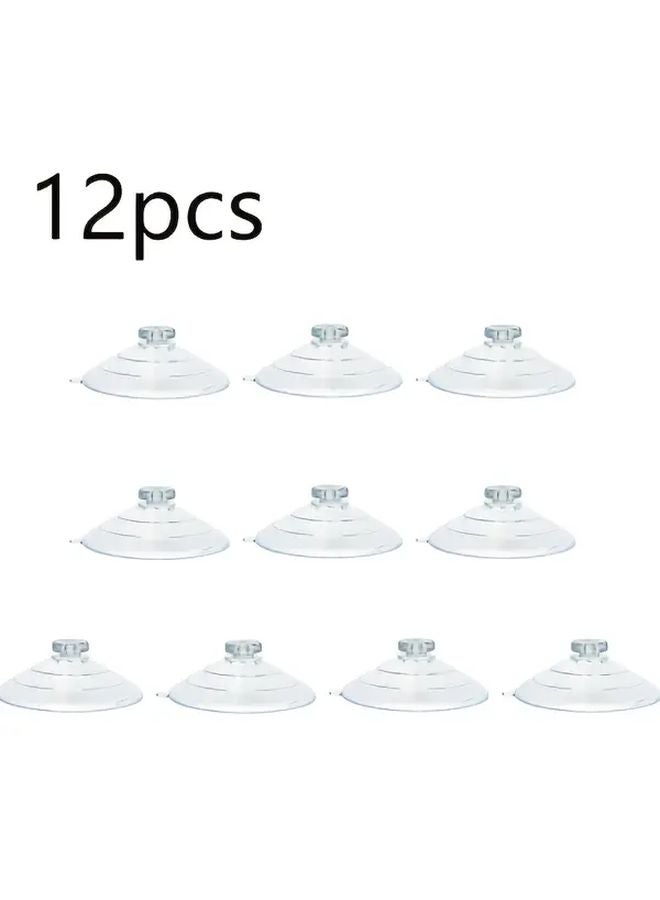12pcs 60mm Plastic Suction Cups With Holes Multipurpose Wall Decor Hanging Accessories - Image 1